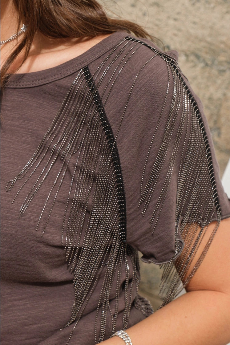 T-shirt con frange