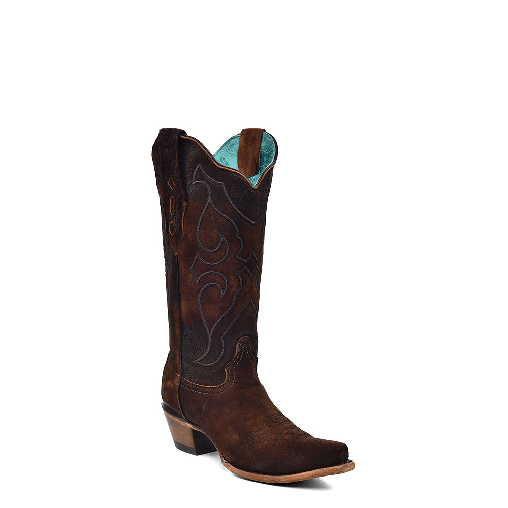 Stivali Western Corral marroni con ricami