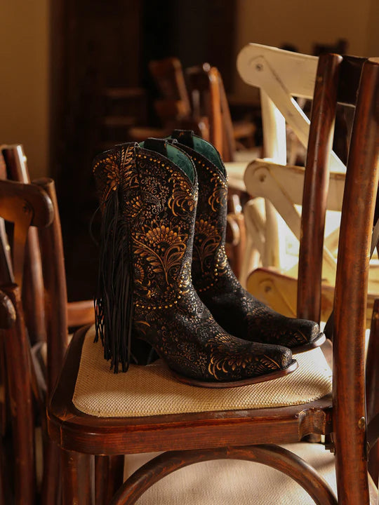 Stivaletto western con frange Corral