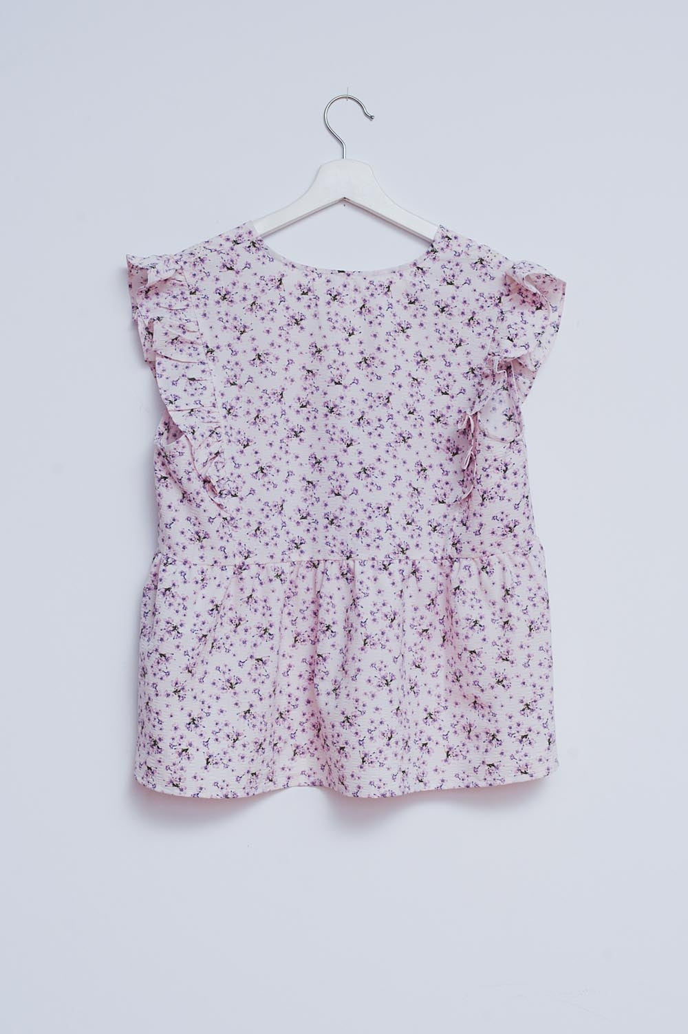 Blusa floreale in lilla