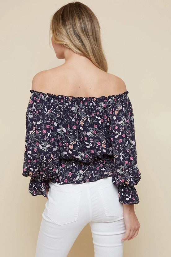 Top blu navy