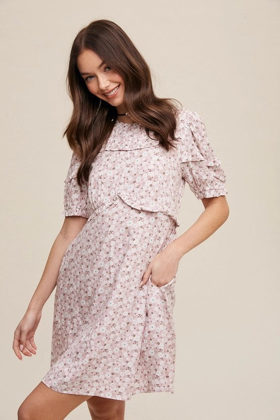 Vestito floreale rosa