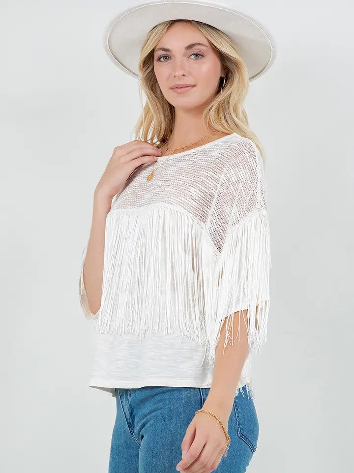 T-shirt con frange