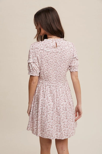 Vestito floreale rosa