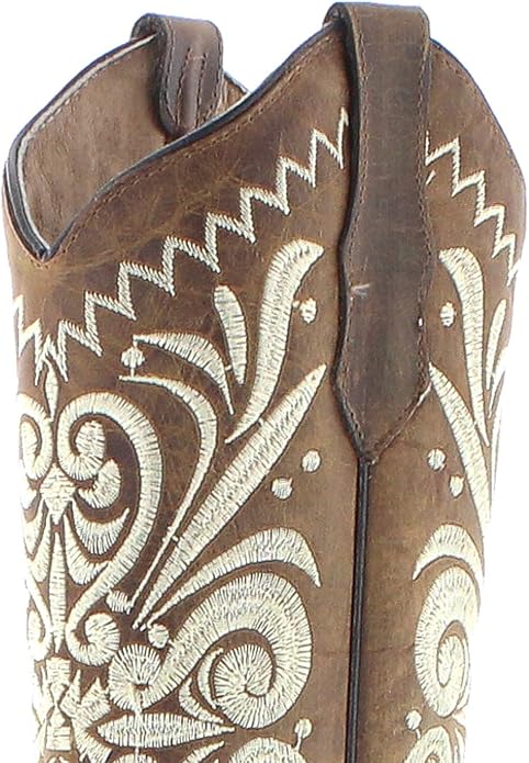 Stivali Western Circle G by Corral beige con ricami bianchi