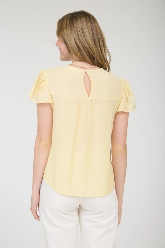 Blusa con ricamo avorio/beige