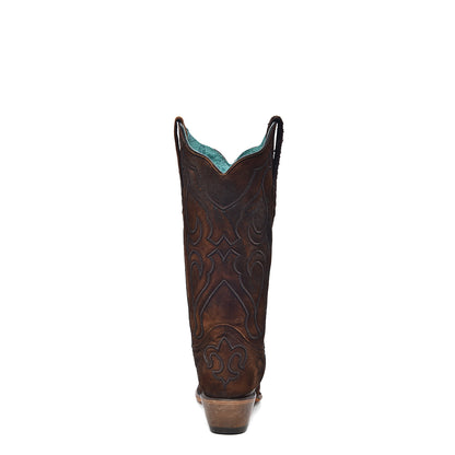 Stivali Western Corral marroni con ricami