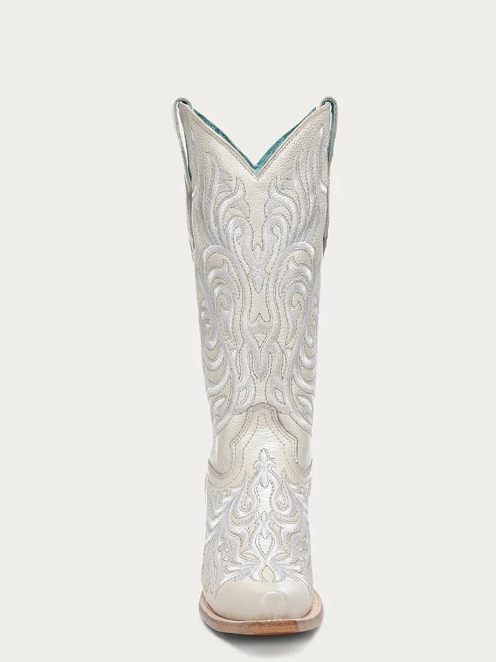 Stivali Western Corral bianchi con ricamo