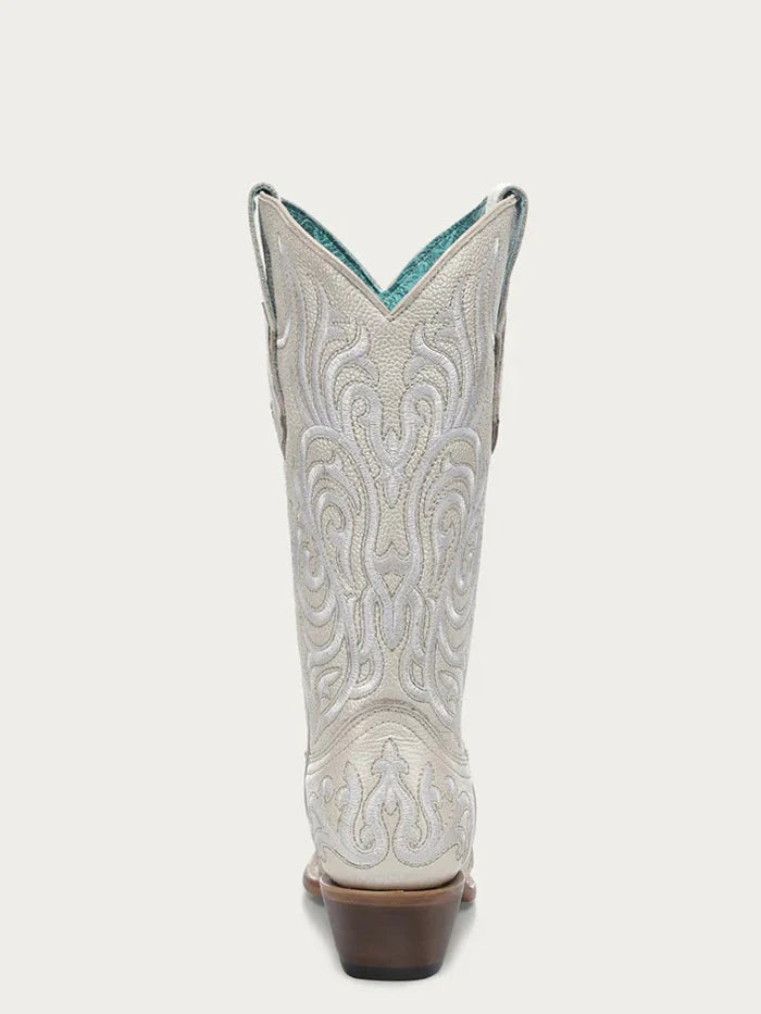 Stivali Western Corral bianchi con ricamo