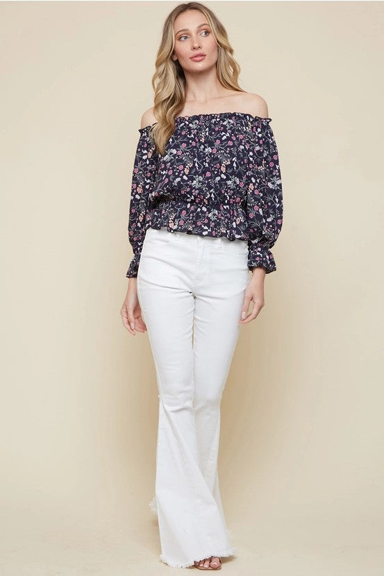 Top blu navy