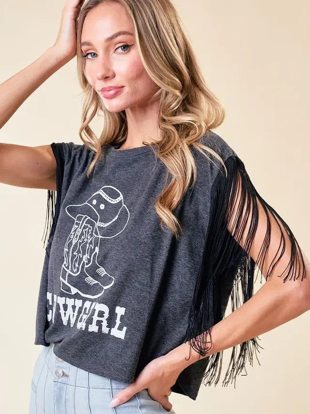 T-shirt con stampa western