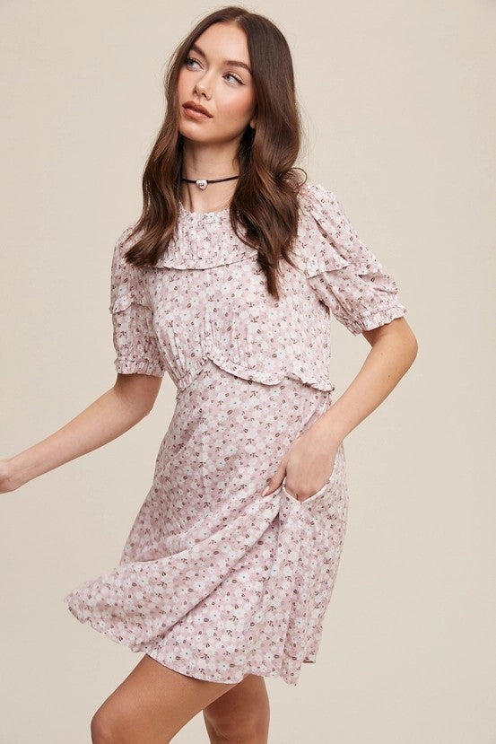 Vestito floreale rosa