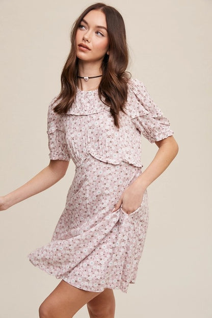 Vestito floreale rosa