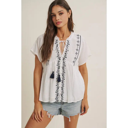 Blusa babydoll bianca